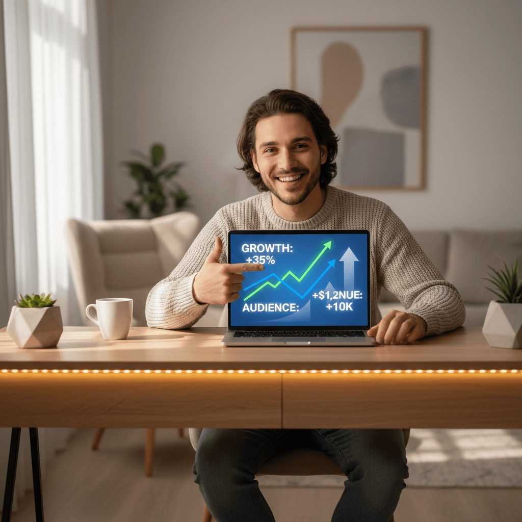 Creator reviewing earnings analytics